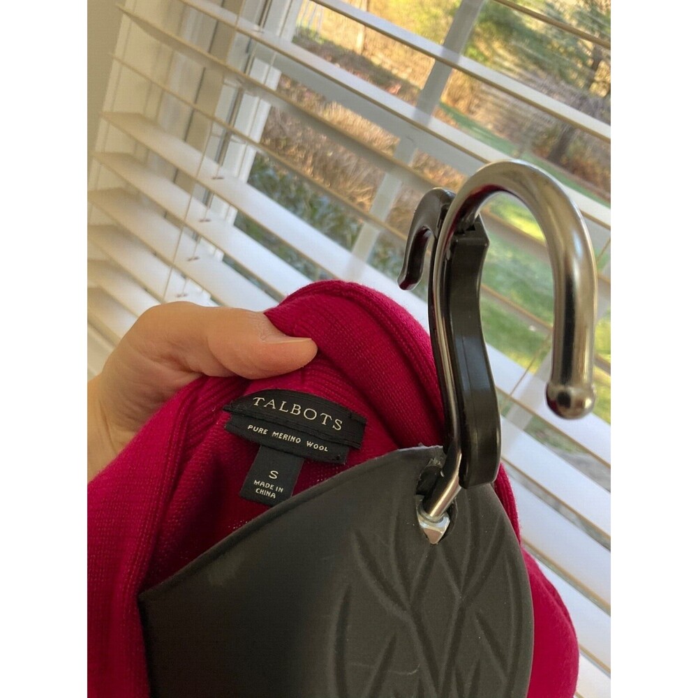 Talbots Raspberry Pink Merino Wool Open Front Car… - image 4